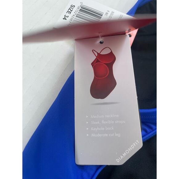 TYR Women's Tyreco Solid Diamondback Swimsuit Royal Blue Size 34 One Piece NEW - Picture 5 of 9